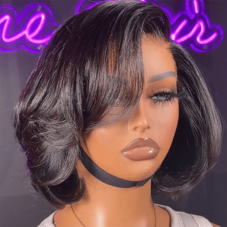 Luvme super natural black and blonde highlight lace bob wig made of 100% human hair, glueless design, fits all face shapes.