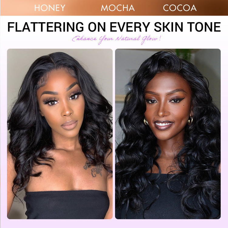 Jet Black Loose Body Wave Glueless 5x5 Closure Lace Wig 100% Human Hair-11