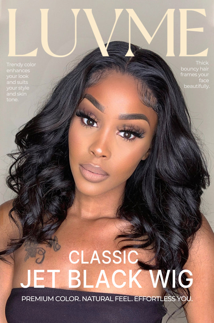 Jet Black Loose Body Wave Glueless 5x5 Closure Lace Wig 100% Human Hair-20