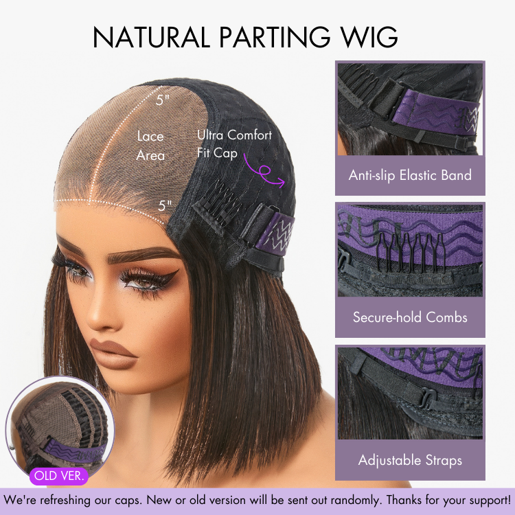 Wet and wavy 5x5 closure lace water wave wig by Luvme, featuring a glueless side part and human hair with a natural water wave texture.