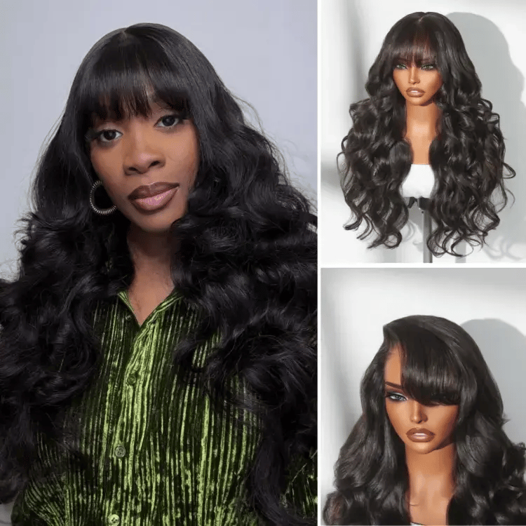 Tiktok Exclusive Deal | Luvme All-Day Comfort Wig 180% Density Loose Body Wave Glueless 7x6 Closure HD Lace Human Hair Wig with Bangs Pre-Cut Lace-04