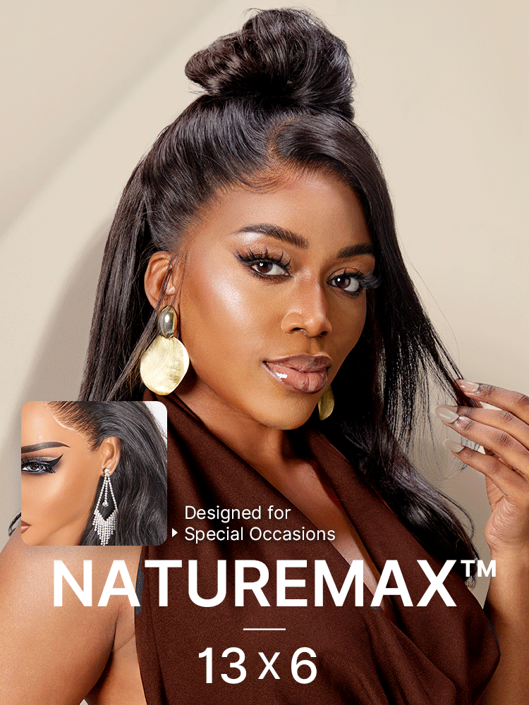 NatureMAX™ 200% / 250% Density Loose Wave Glueless 13x6 HD Lace Front Wig Human Hair Pre-Cut Lace Flexi-Fit Drawstring Cap-22