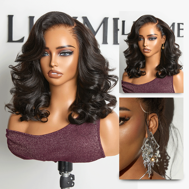 NatureMAX™ 200% Density Loose Wave Glueless 13x6 HD Lace Front Shoulder Length Wig Pre-Cut Lace Flexi-Fit Drawstring Cap-12