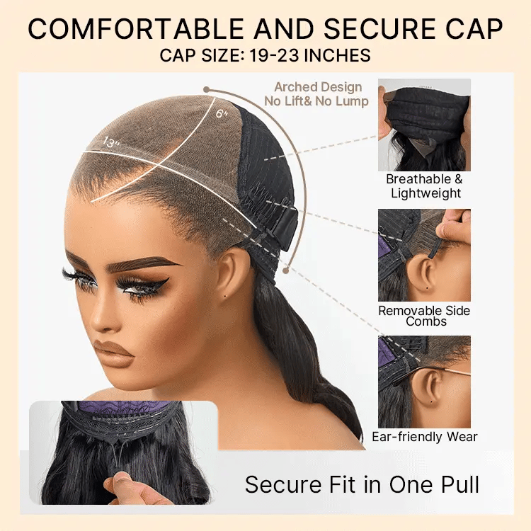 NatureMAX™ 200% Density Ombre Brown natural loose wave lace front wig with 13x6 HD lace, shoulder length, glueless cap from Luvme Hair.