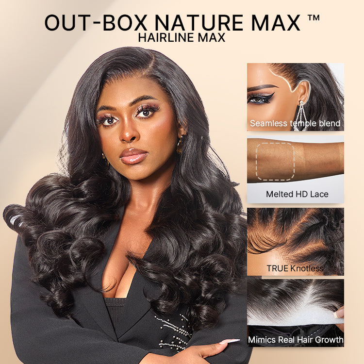 NatureMAX™ 250% Density Loose Wave Glueless Ear-to-ear 13x4 HD Lace Front High Density Wig Pre-Cut Lace Flexi-Fit Drawstring Cap-13