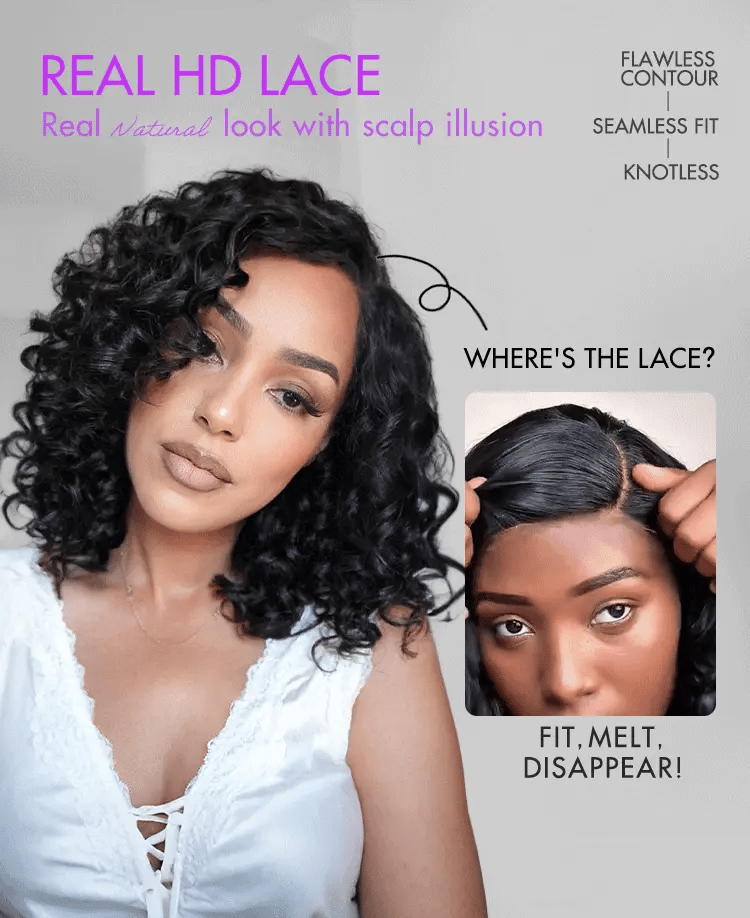 Luvme Hair Mature Bouncy Curl Left C Part Glueless Minimalist HD Lace Wig Pre-Cut Lace-17