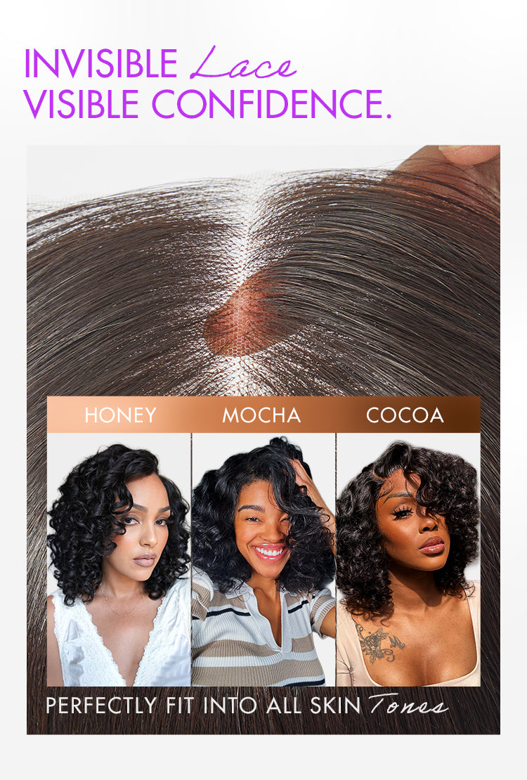 Luvme Hair Mature Bouncy Curl Left C Part Glueless Minimalist HD Lace Wig Pre-Cut Lace-18