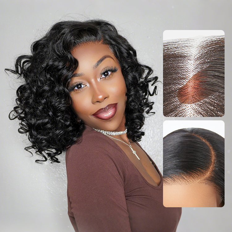 Luvme Hair Mature Bouncy Curl Left C Part Glueless Minimalist HD Lace Wig Pre-Cut Lace-12
