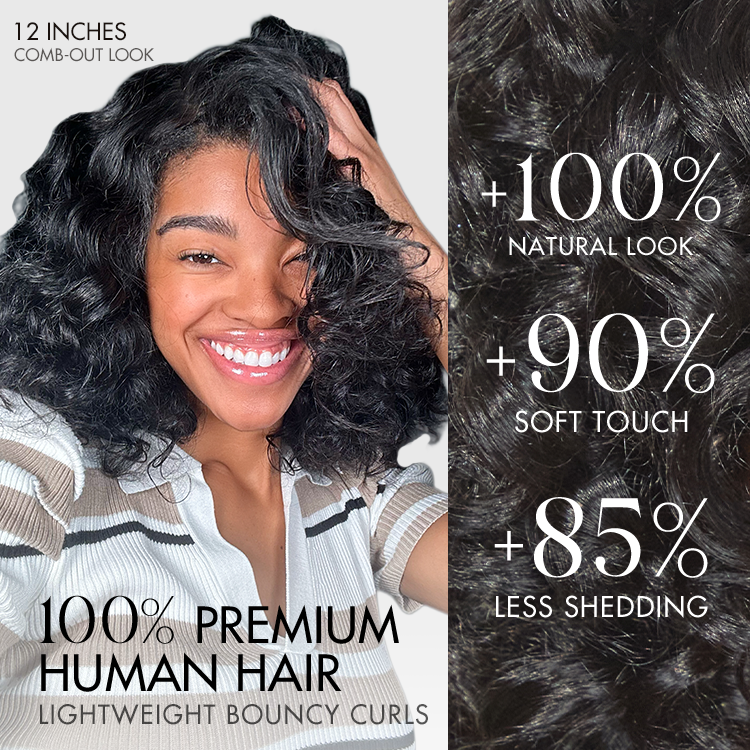 Luvme Hair Mature Bouncy Curl Left C Part Glueless Minimalist HD Lace Wig Pre-Cut Lace-14