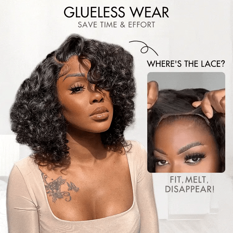 Luvme Hair Mature Bouncy Curl Left C Part Glueless Minimalist HD Lace Wig Pre-Cut Lace-11