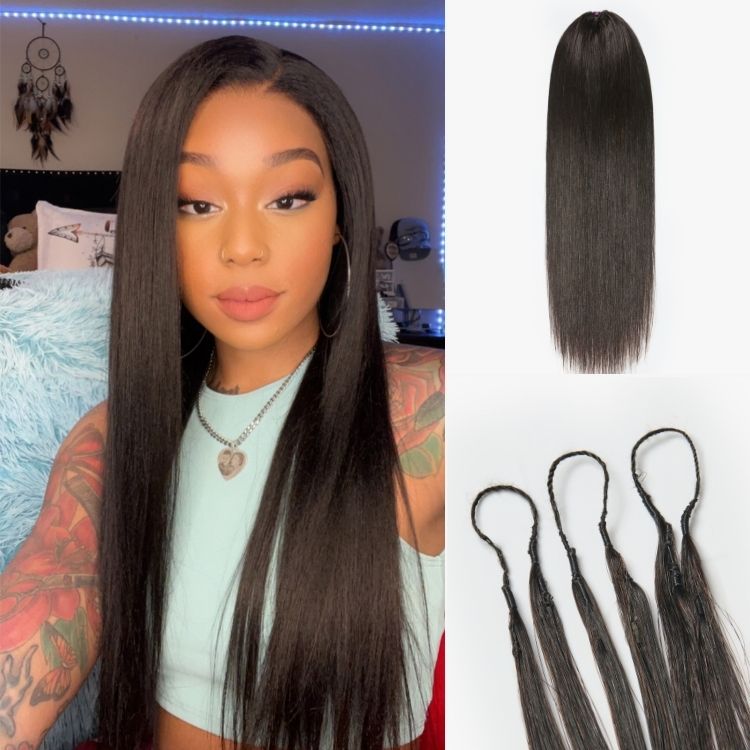 Readitress™ Pre-Separated Feather Crochet Human Hair for Miracle Knots Boho Braids | Silky Straight Protective Style (Free Gifts Included) -