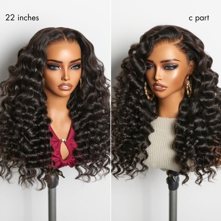 NatureMAX 200% Density Deep Wave Glueless 13x6 HD Lace Front Wig Human Hair Pre-Cut Lace Flexi-Fit Drawstring Cap-08