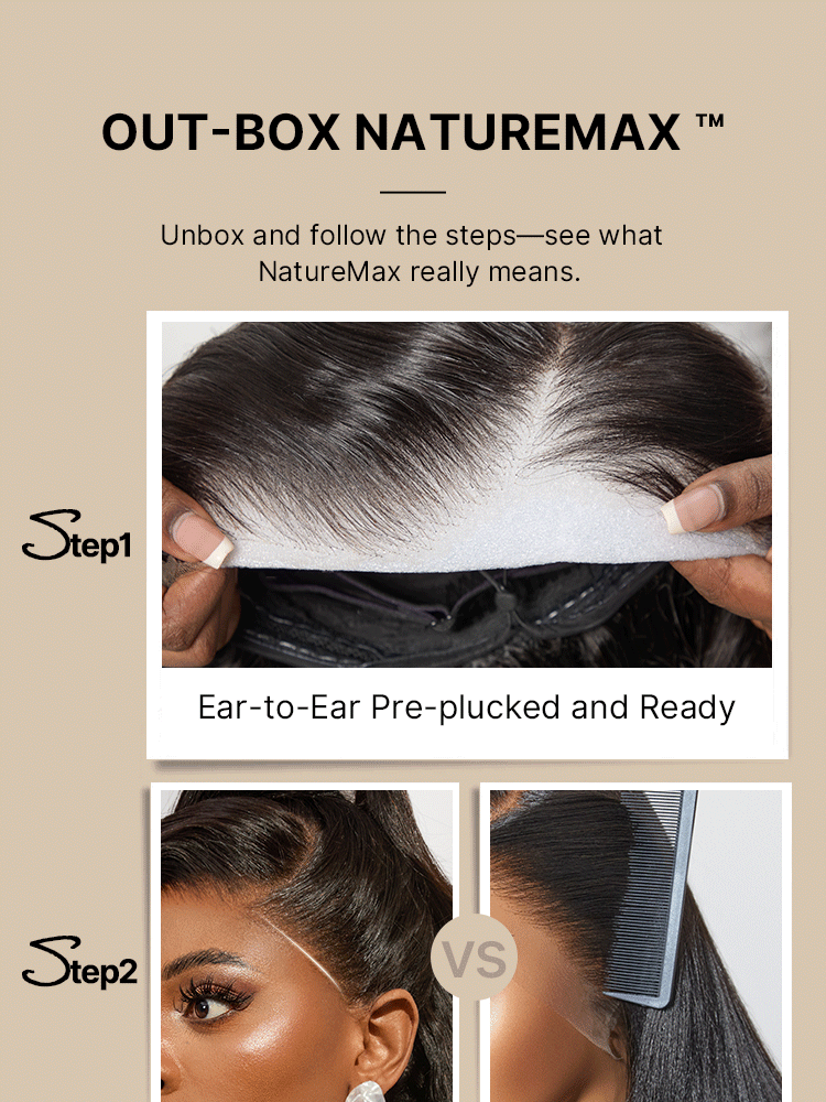 NatureMAX 200% Density Deep Wave Glueless 13x6 HD Lace Front Wig Human Hair Pre-Cut Lace Flexi-Fit Drawstring Cap-11