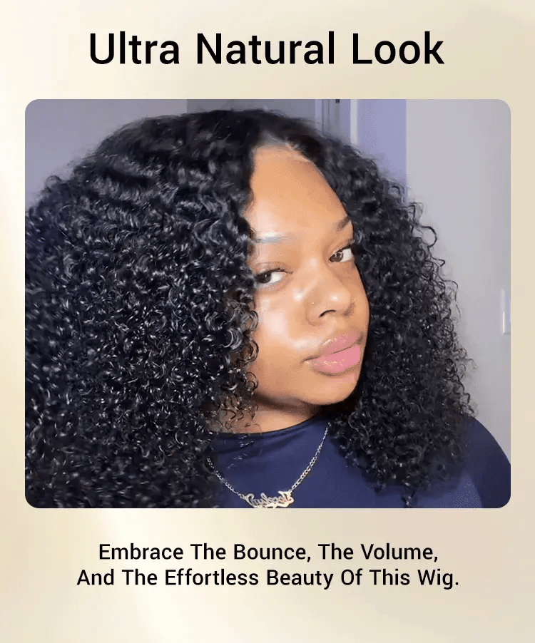 New Customers Only | Beginner Friendly 220% Density Glueless 5x5 Closure Pre-Cut Lace Afro Curly Wig Flexi-Fit Drawstring Cap-14