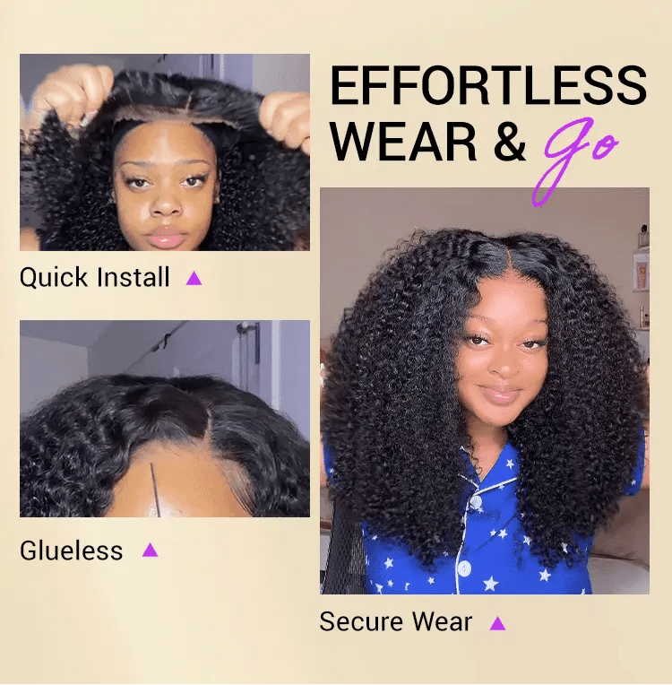 Beginner Friendly 220% Density Glueless 5x5 Closure Pre-Cut Lace Afro Curly Wig Flexi-Fit Drawstring Cap-17