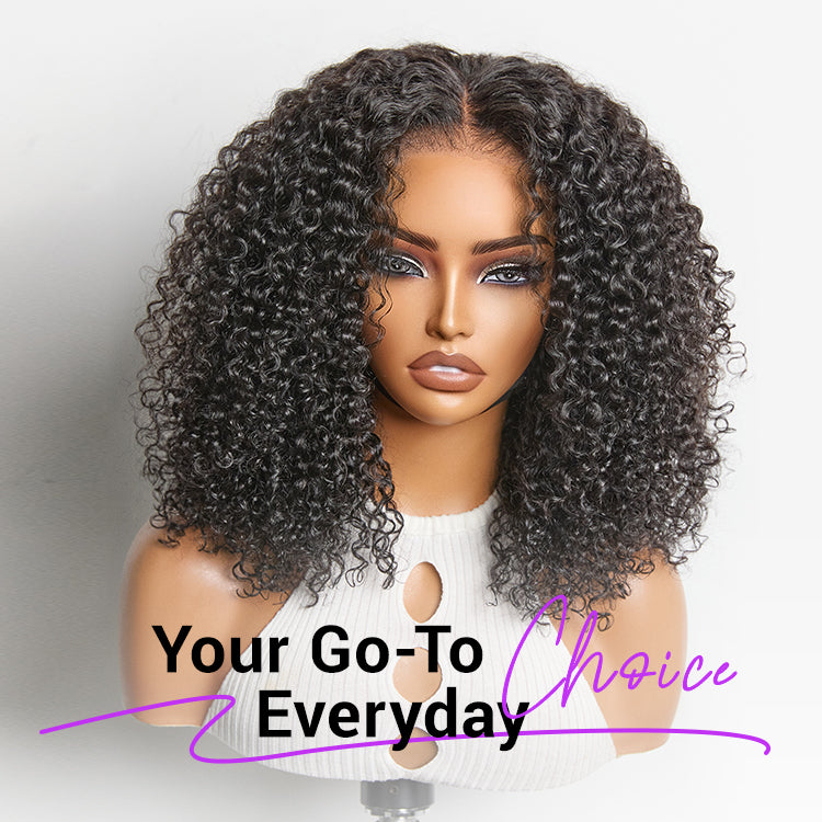 Beginner Friendly 220% Density Glueless 5x5 Closure Pre-Cut Lace Afro Curly Wig Flexi-Fit Drawstring Cap-11