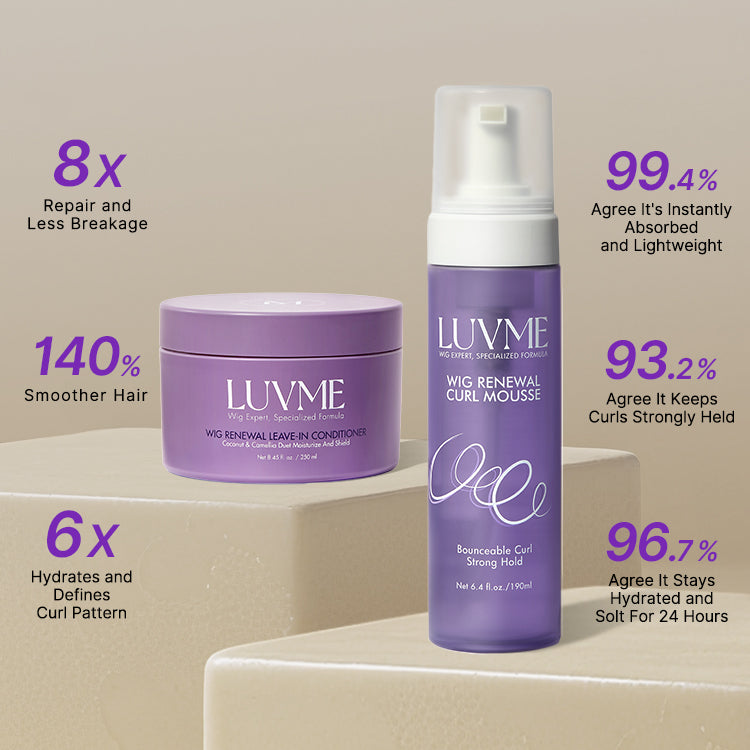 Luvme Hair wig curl mousse with coconut oil and leave-in conditioner for maintaining curly wigs, add-on hair styling product
