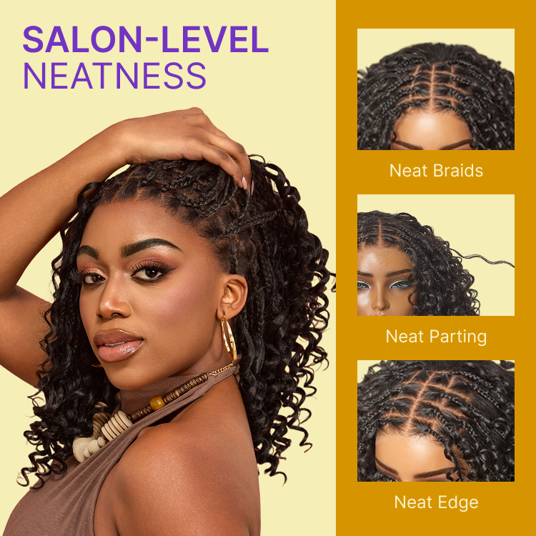 Special Deal | HD Full Lace Knotless Boho Curls Braided Bob Wig Flexi Fit Invisi Drawstring Cap Pre-Cut Lace-03