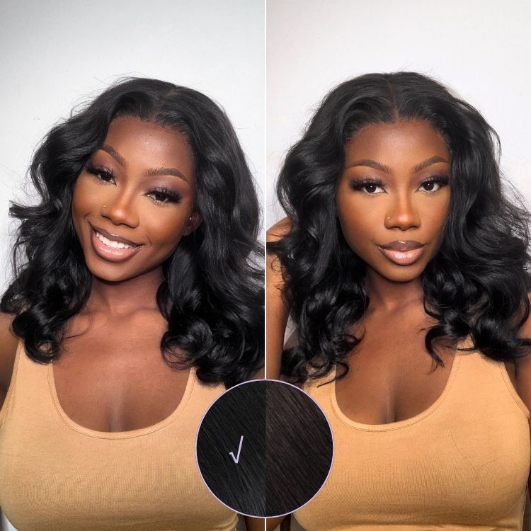 Jet Black Loose Body Wave Glueless 5x5 Closure Lace Wig 100% Human Hair-21