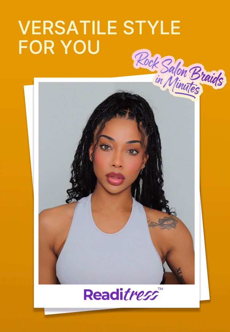 48H Delivery | Readitress™ French Curl Knotless Boho Braids HD Full Lace Long Wig Flexi Fit Invisi Drawstring Cap - US Only-17