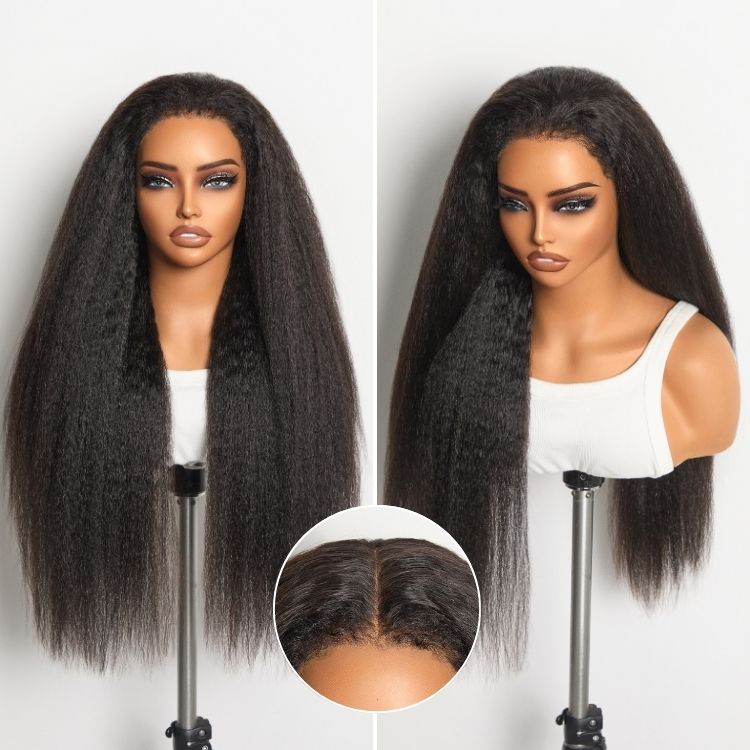 Luvme All-Day Comfort Wig 4C Kinky Edges Kinky Straight Glueless 7x6 Closure HD Lace Human Hair Wig Pre-Cut Lace-01