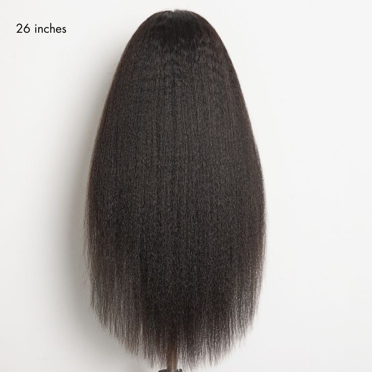 Luvme All-Day Comfort™ 4C kinky straight human hair wig with HD lace, glueless 7x6 closure, pre-cut lace, and kinky edges.