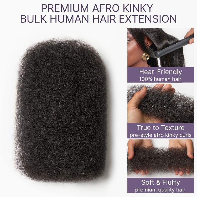 Readitress Afro Kinky Bulk Human hair for Dreadlock Extensions,Repair Locs, Twists and Braids-02