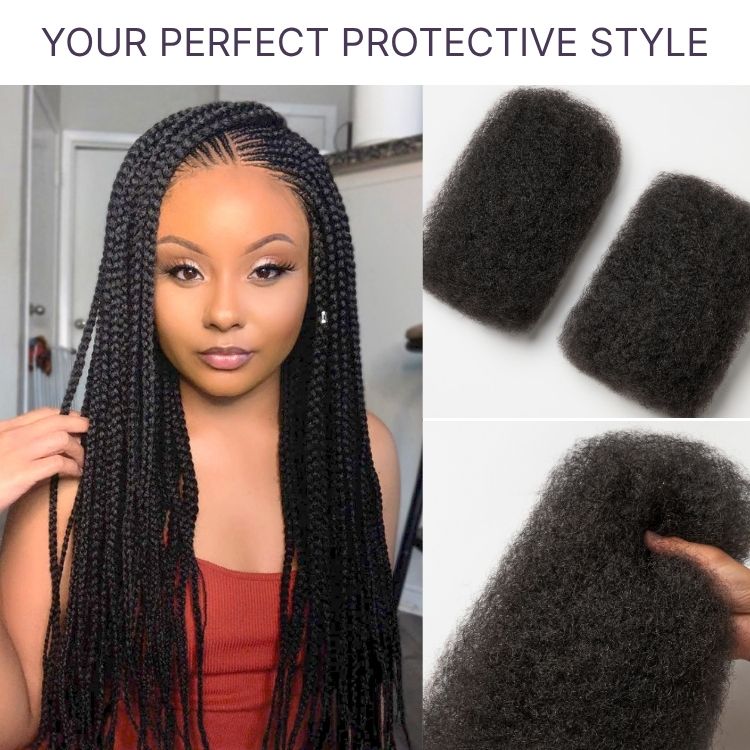 Readitress Afro Kinky Bulk Human hair for Dreadlock Extensions,Repair Locs, Twists and Braids-05