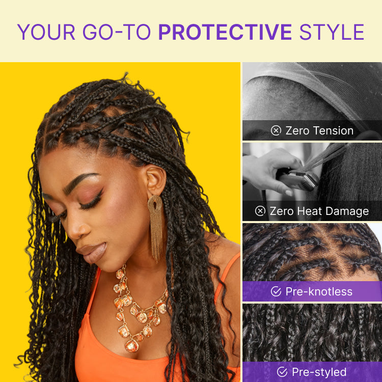 Luvme 13x4 frontal lace wig with natural hair texture and lace front design, styled for a realistic, seamless look.