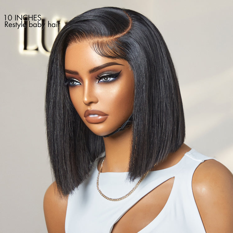 Luvme 13x4 frontal lace wig with natural hair texture, showcasing the lace front and styled for a realistic look
