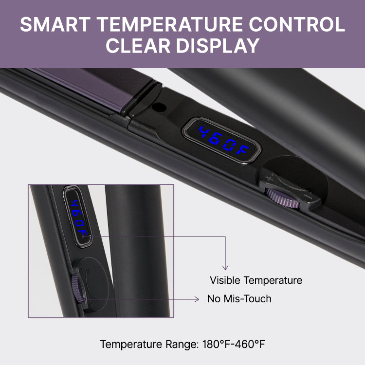 Luvme Hair 1PC hair straightener with up to 460°F, quick, smooth, frizz-free styling tool for wigs and natural hair, travel-friendly