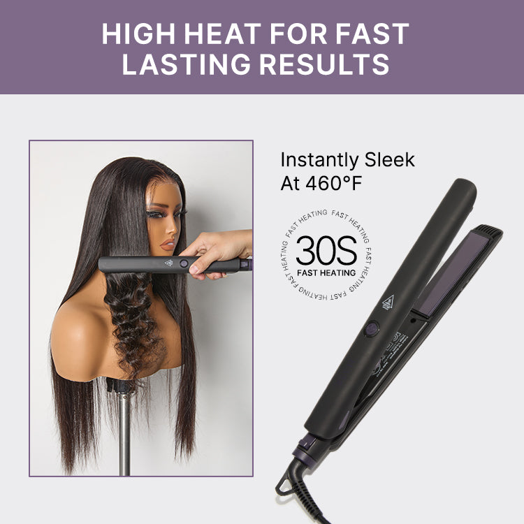 Luvme Hair 1PC hair straightener with up to 460°F, smooth frizz-free styling for wigs and natural hair, travel-friendly design