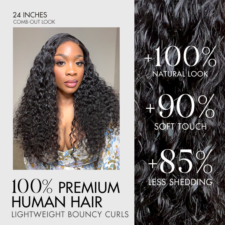 180% Density Water Wave 13x4 HD Lace Front Free Part Glueless Human Hair Wig Pre Cut Lace-20