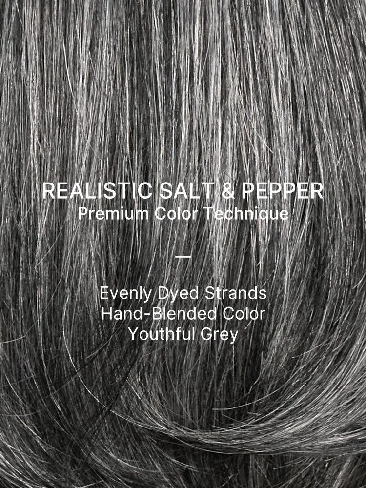 Salt & Pepper 100% Human Hair Layered Bob Wig Glueless Minimalist Lace Grey Wig Pre-Cut Lace-26