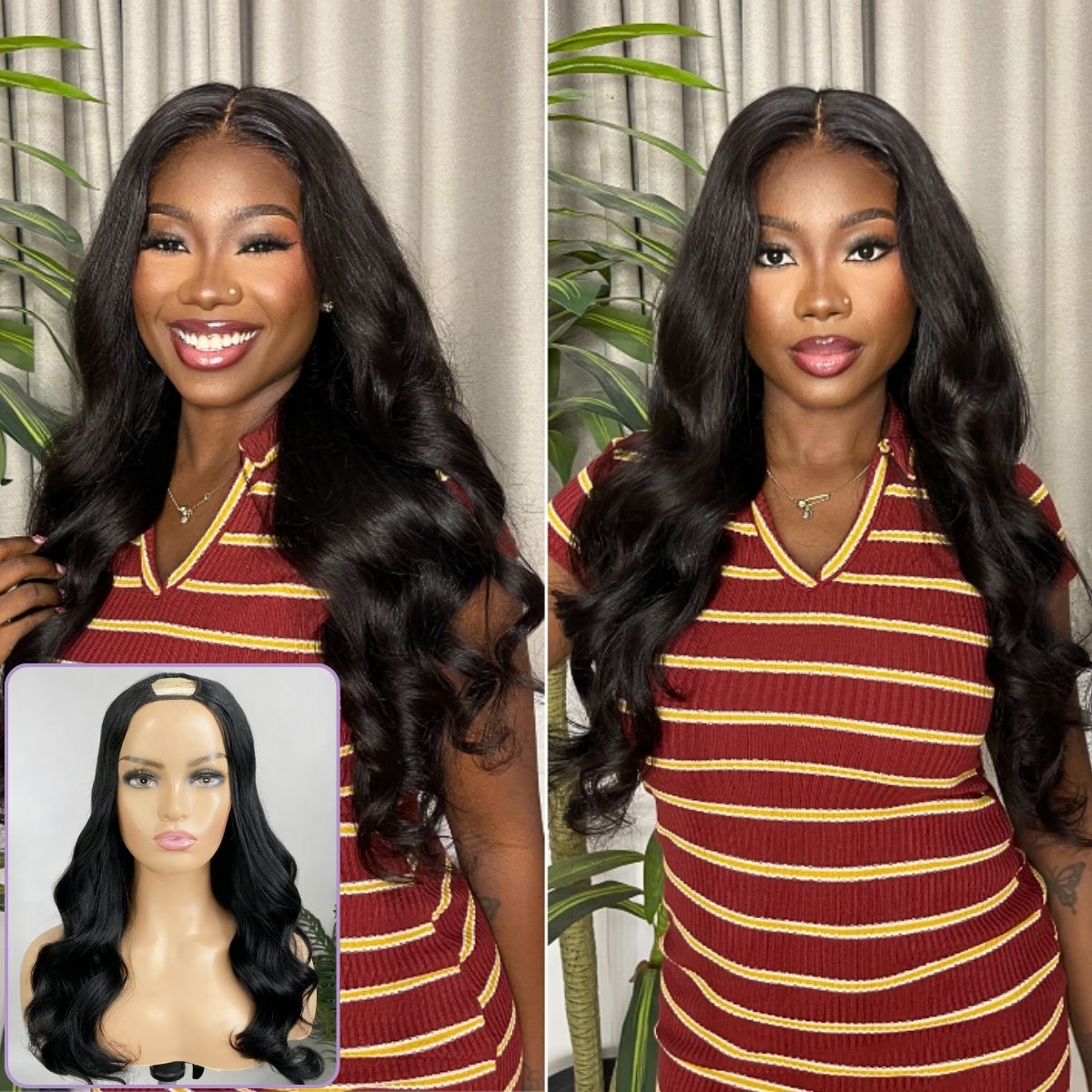 Body Wave / Straight / Kinky / Deep Wave Human Hair U Part Wig-16