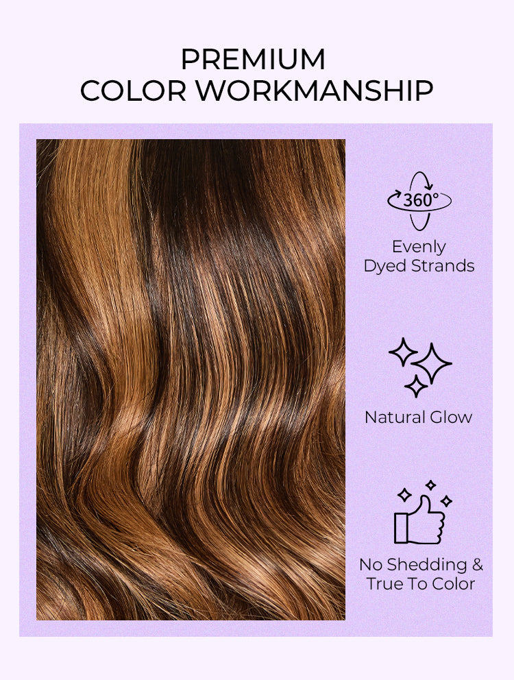 VIP ONLY | Sun-Kissed Warm Tone Brown with Blonde Highlights 180% Density Loose Wave Glueless 5x5 Closure Lace Wig Pre-Cut Lace-11