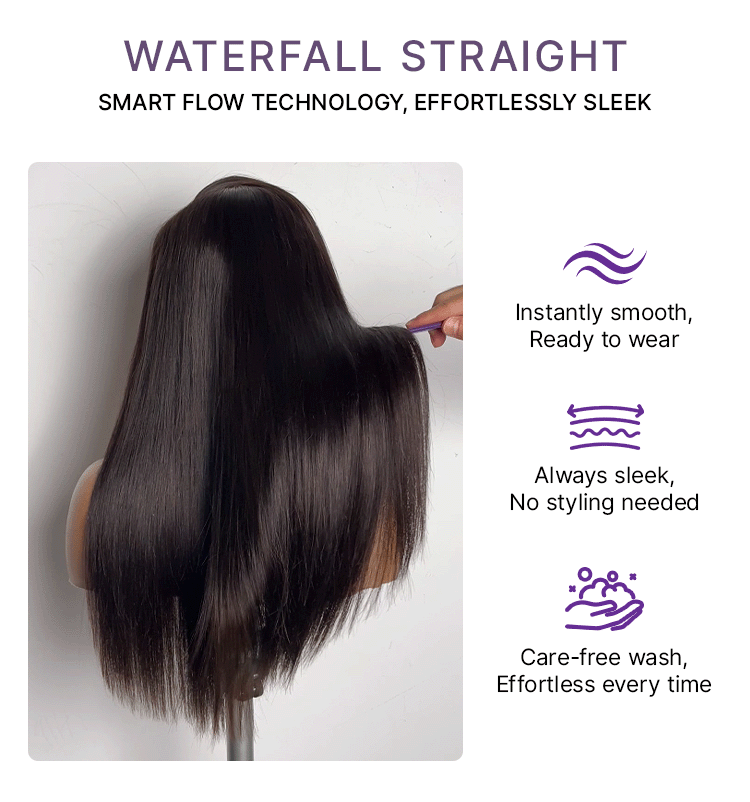 48H Delivery | US Only | Luvme All-Day Comfort™ Wig 180% / 250% Density Bone Straight with Baby Hair PartingMax Glueless 7x6 Closure HD Lace Wig Pre-Cut Lace-21