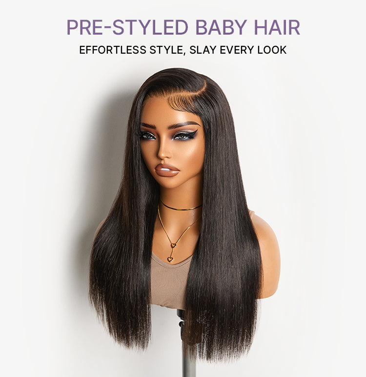 48H Delivery | US Only | Luvme All-Day Comfort™ Wig 180% / 250% Density Bone Straight with Baby Hair PartingMax Glueless 7x6 Closure HD Lace Wig Pre-Cut Lace-22