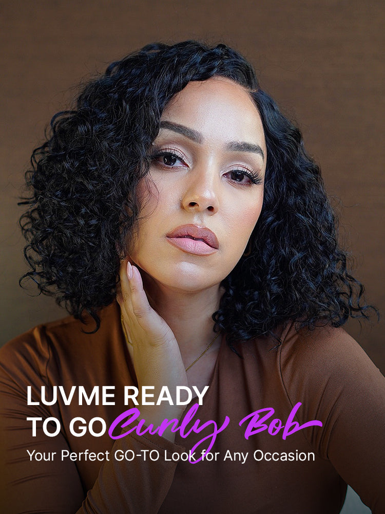 Tiktok Exclusive Deal | Ready to Go Water Wave Short Curly Bob Wig Glueless Minimalist HD Lace Wig Pre-Cut Lace-22