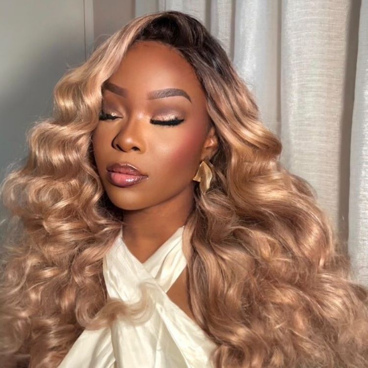 22 Inches=$159.9 | Ash Blonde Loose Body Wave 5x5 Closure Lace Glueless Wig Breathable Cap-17