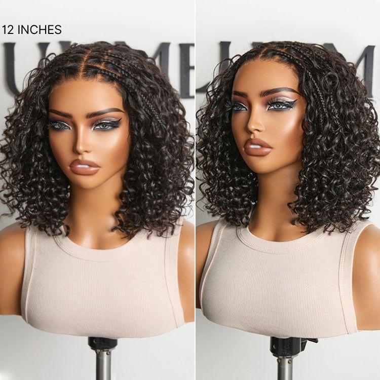 Luvme Hair boho braids deep curly glueless 5x5 lace closure wig with braided top and pre-cut lace, human hair, TikTok exclusive deal