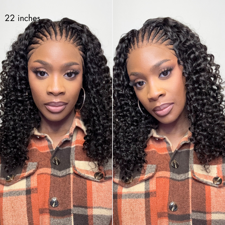 Crazy Wednesday | Readitress™ Knotless Fulani Braids Deep Wave Glueless Ear-to-ear 13x4 Frontal HD Lace Wig Human Hair-04