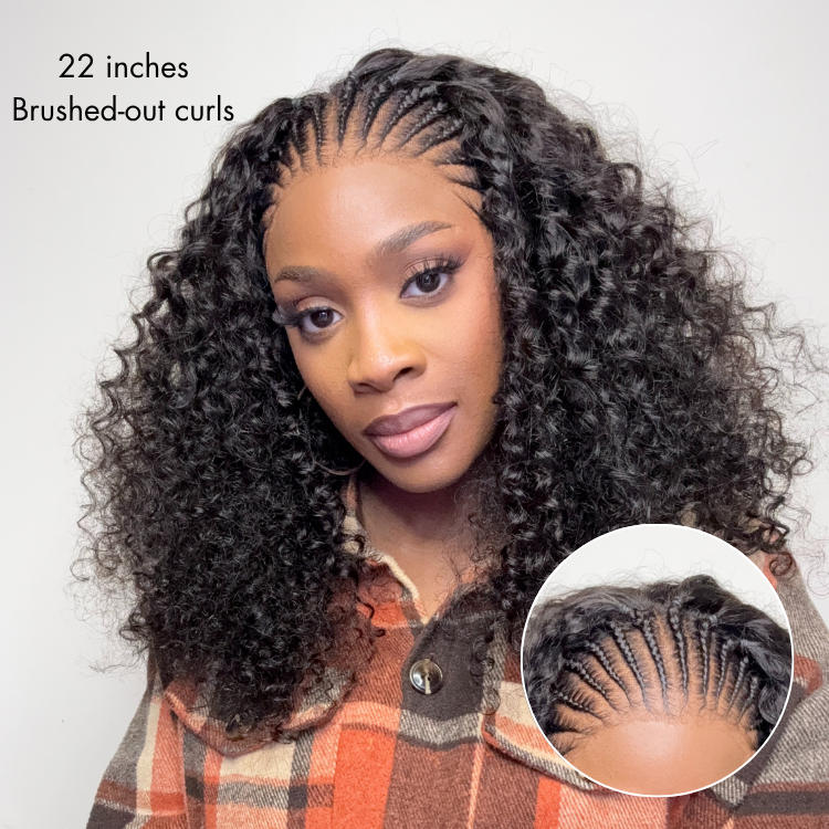 Crazy Wednesday | Readitress™ Knotless Fulani Braids Deep Wave Glueless Ear-to-ear 13x4 Frontal HD Lace Wig Human Hair-03