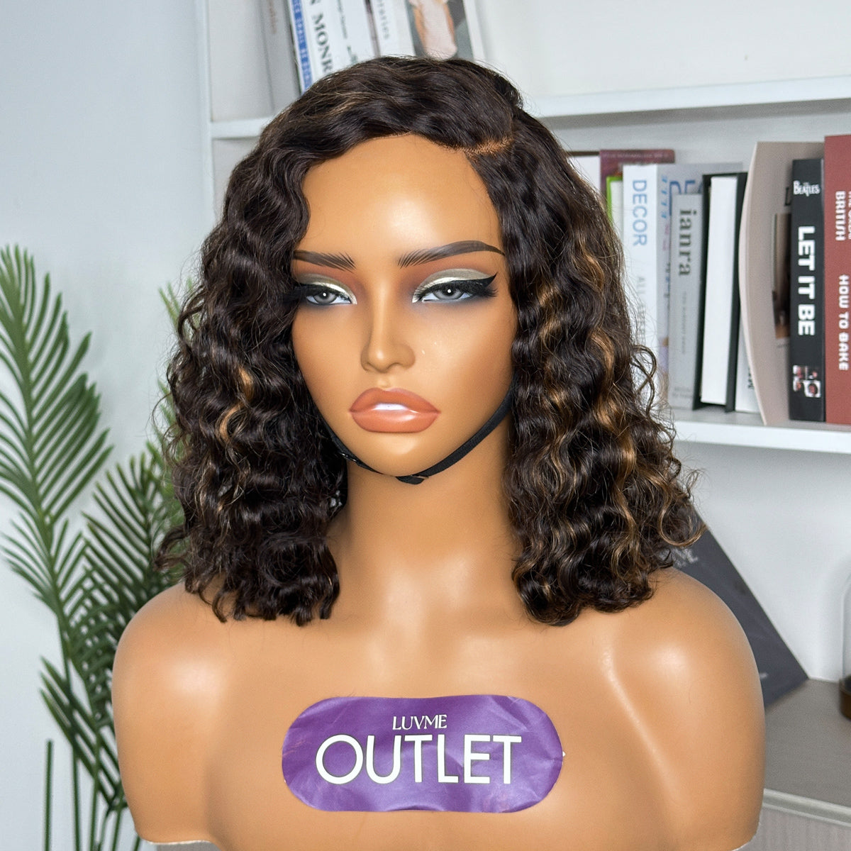Outlet | Blonde Mix Black Water Wave Glueless Minimalist HD Lace Wig-01