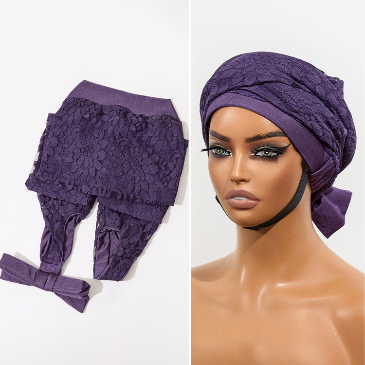 Luvme Hair satin wrap bonnet for long hair, designed to reduce frizz and create effortless waves overnight.