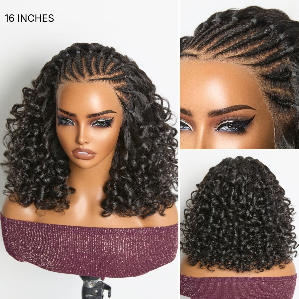 Readitress Chic & Voluminous 180% Density Pre-Braided Bouncy Curly Glueless Ear-to-ear 13x4 Frontal Lace Wig-07
