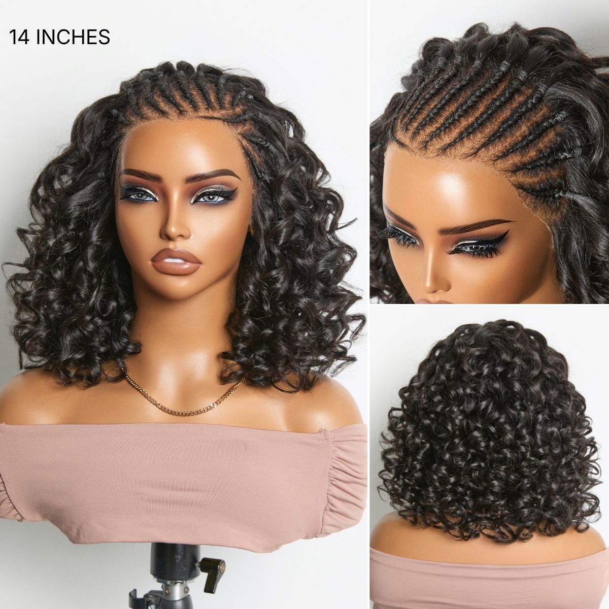 Readitress Chic & Voluminous 180% Density Pre-Braided Bouncy Curly Glueless Ear-to-ear 13x4 Frontal Lace Wig-06