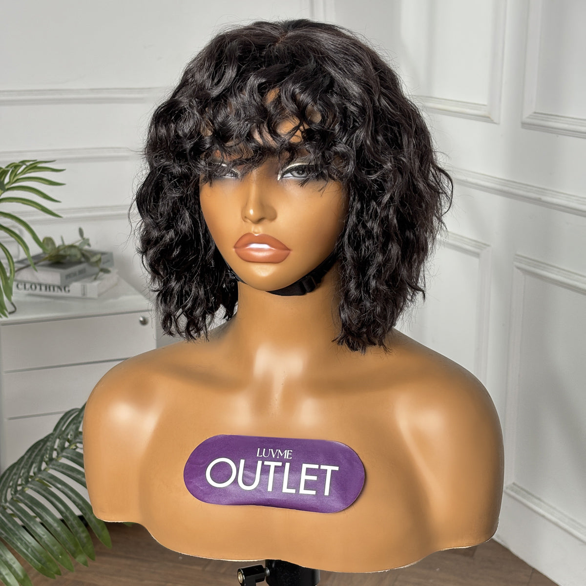 Outlet | Natural Black Water Wave Glueless Minimalist Lace Wig 100% Human Hair-01