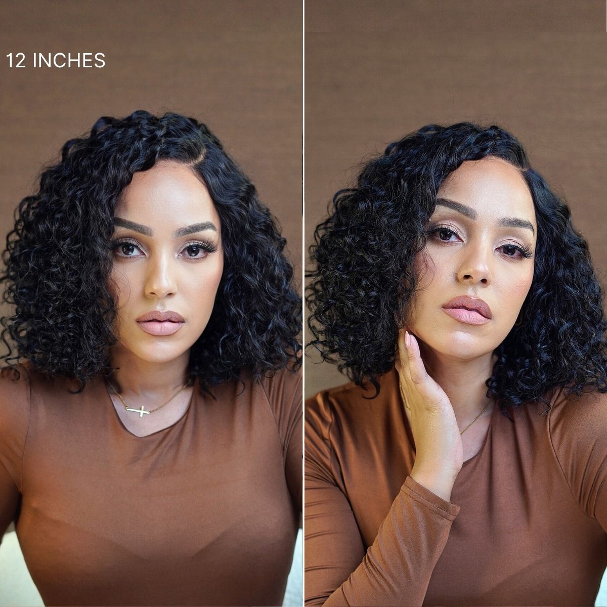 Luvme Hair blonde to black ombre water wave short curly bob wig with glueless HD lace, pre-cut lace, and natural finish