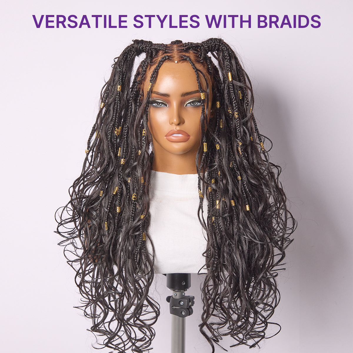 Readitress™ French Curl Knotless Boho Braids HD Full Lace Long Wig Flexi Fit Invisi Drawstring Cap - US Only-41